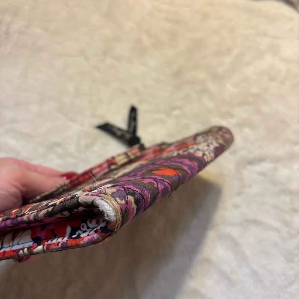 Vera Bradley Wristlet Wallet Floral Fabric Purple Pink Tan Red Cream Zipup